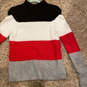 Halogen XS turtleneck striped long sleeve sweater soft and comfy